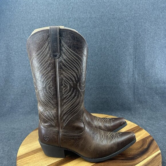 Ariat Women’s Round Up X Toe Western Cowboy Boots Size 9B Wicker Brown 10016352 - Picture 2 of 11